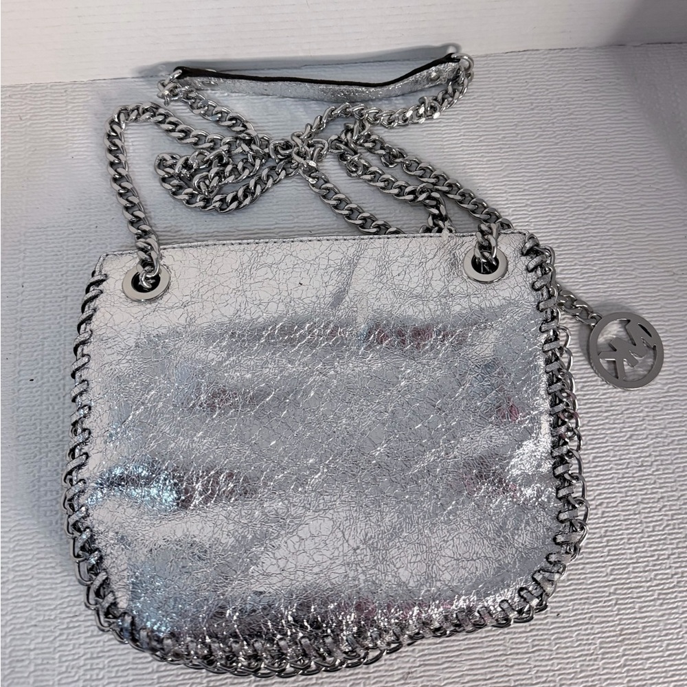 Michael Kors Silver Metallic Chain Shoulder Bag
